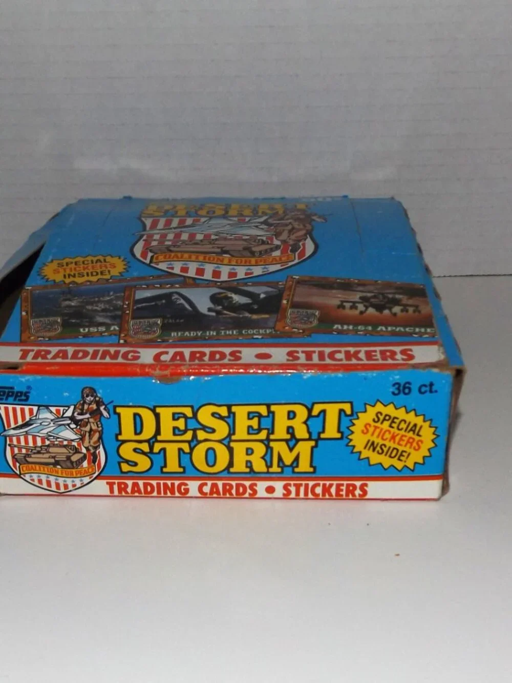 1991 Desert Storm Series 1 Mixed Trading Cards & Stickers Lot w/Org. Box